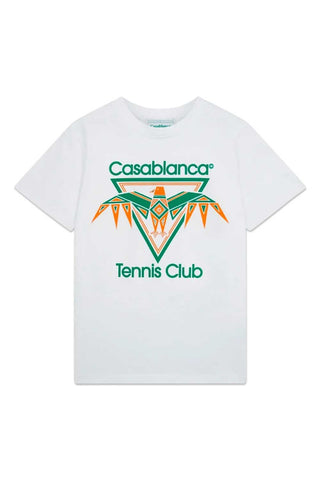 Men's White Casablanca Playful Eagle Tennis Club Print T-Shirt