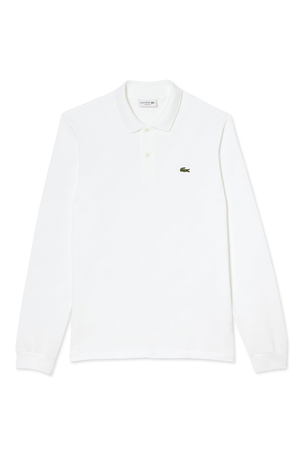 Men's White Lacoste L1212 Classic Long Sleeve Polo T-Shirt