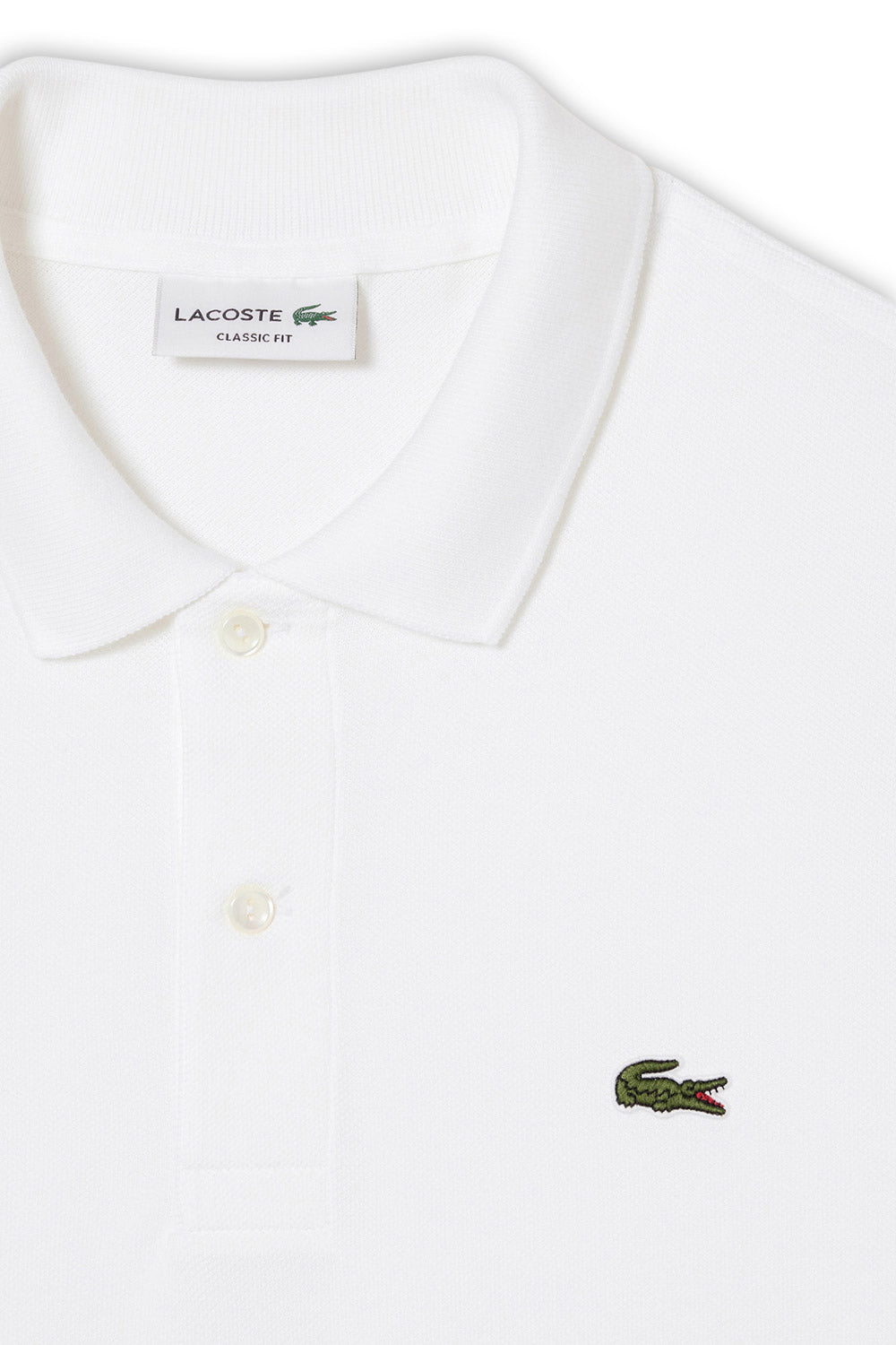 Men's White Lacoste L1212 Classic Long Sleeve Polo T-Shirt