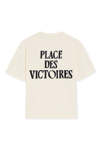 Men's AMI Cream 'Ami De Coeur' Et Imprime Place Des Victoires Au Dos T-Shirt