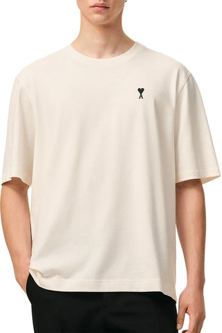 Men's AMI Cream 'Ami De Coeur' Et Imprime Place Des Victoires Au Dos T-Shirt