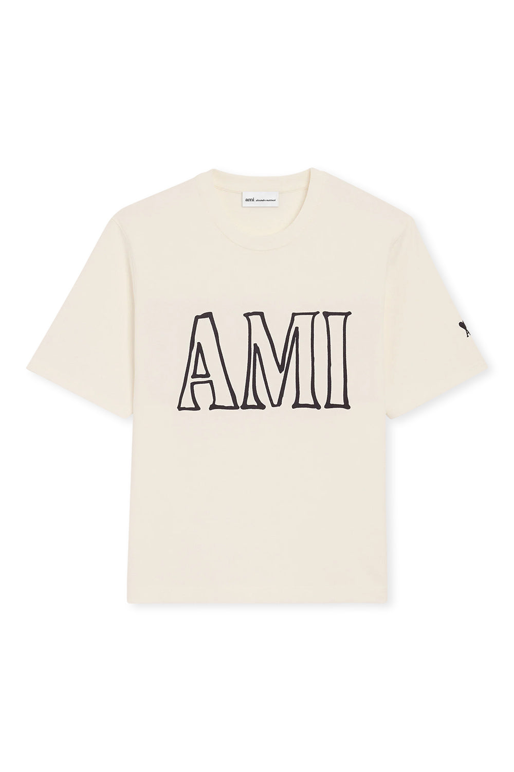 Men's AMI White Cream AMI PARIS Print T-Shirt