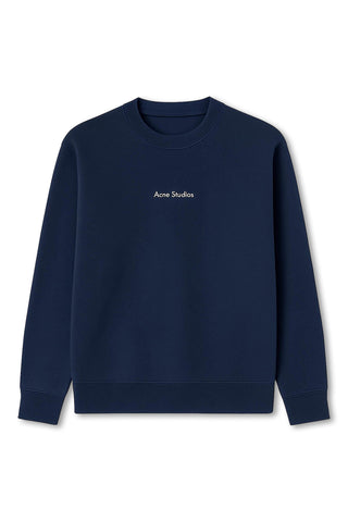Men's Acne Studio Navy Franklin Stamp Oversized Logo Print Sweatshirt