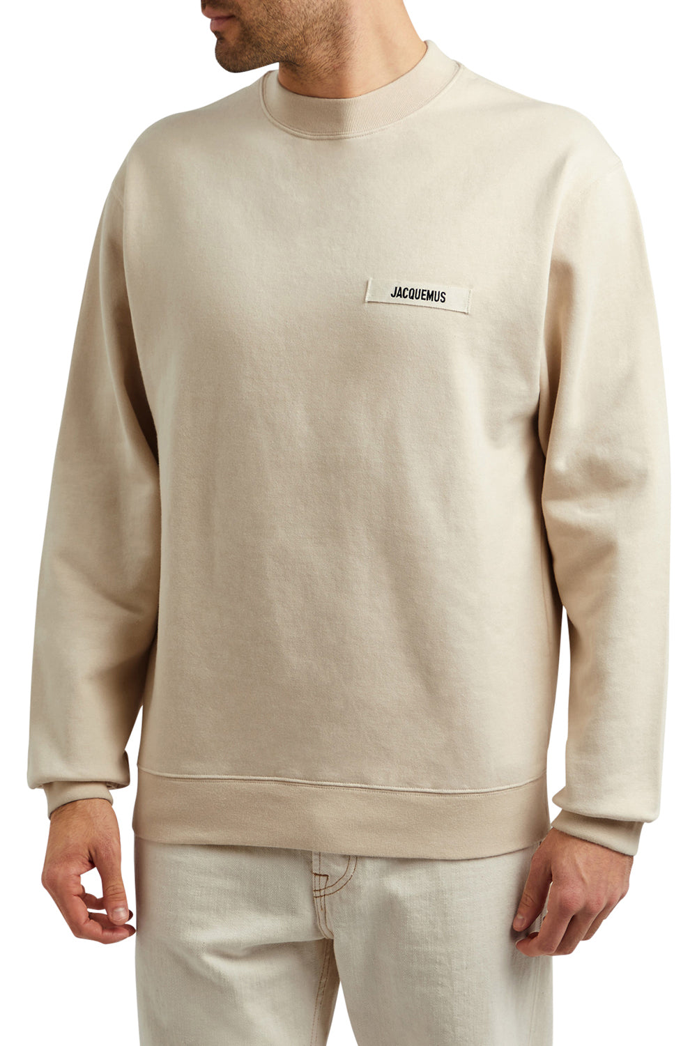 Men's Beige Jacquemus Le Sweatshirt Gros Grain Cotton Sweatshirt