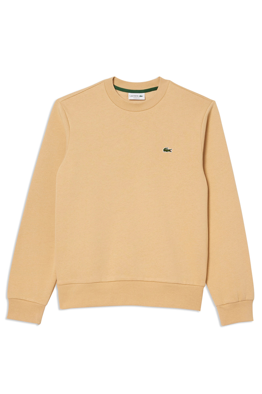 Men's Beige Lacoste Fleece Crew Neck Sweatshirt