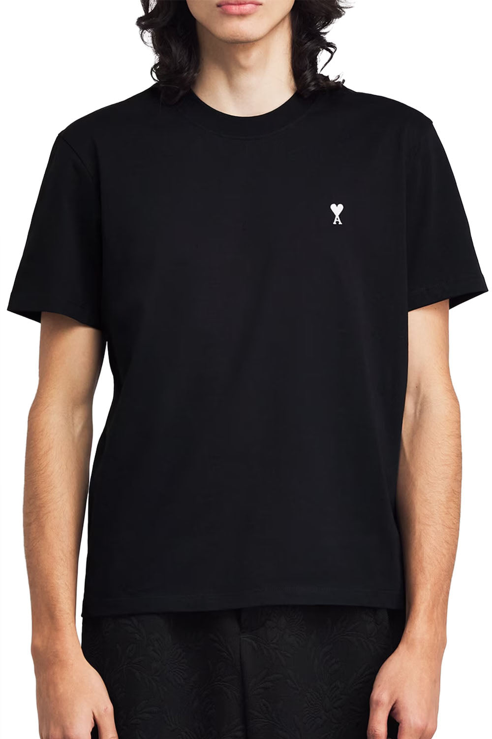 Men's Black Ami Paris 'Ami De Coeur' Cotton T-Shirt
