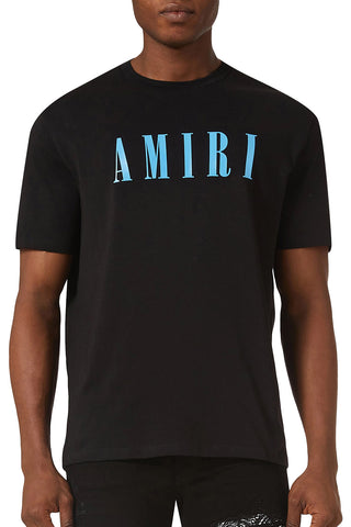 Men's Black Amiri Blue Core Logo T-Shirt