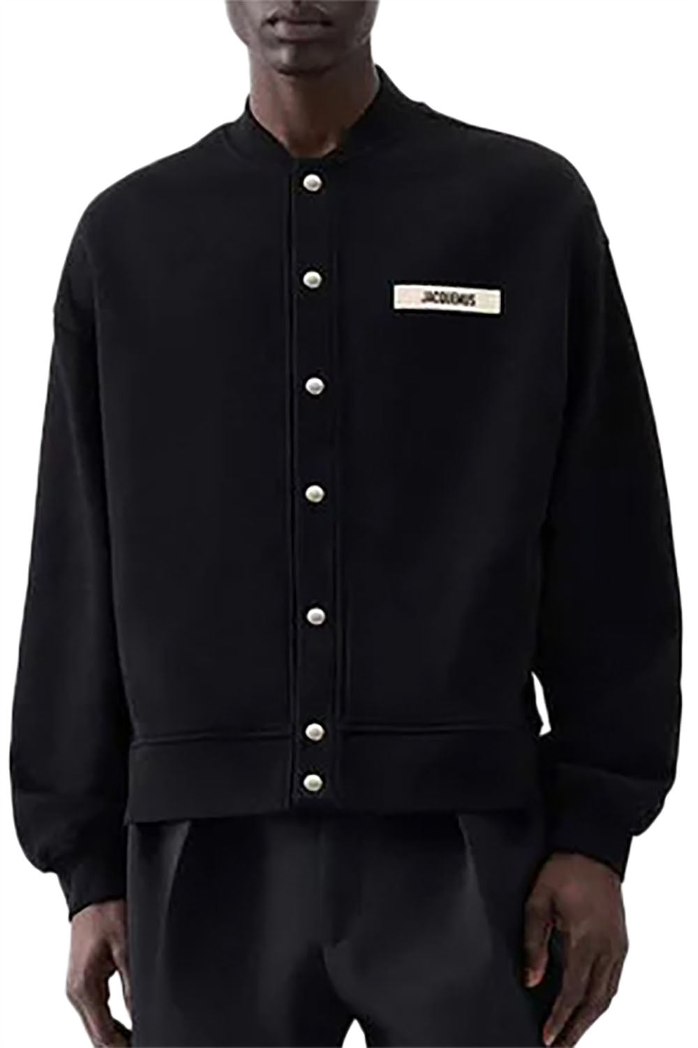 Men's Black Jacquemus Gros Grain Patch Logo Cardigan