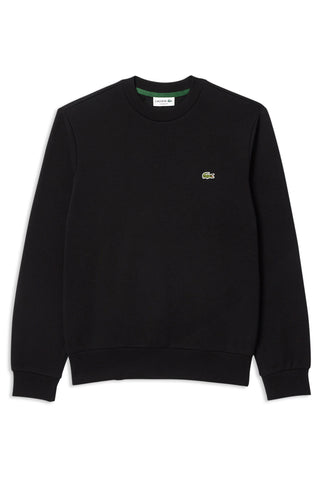 Men's Black Lacoste Fleece Crew Neck Sweatshirt