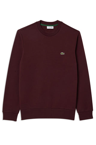 Men's Bordeaux Lacoste Fleece Crew Neck Sweatshirt