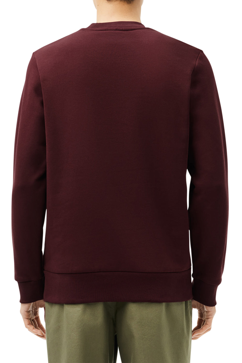 Men's Bordeaux Lacoste Fleece Crew Neck Sweatshirt