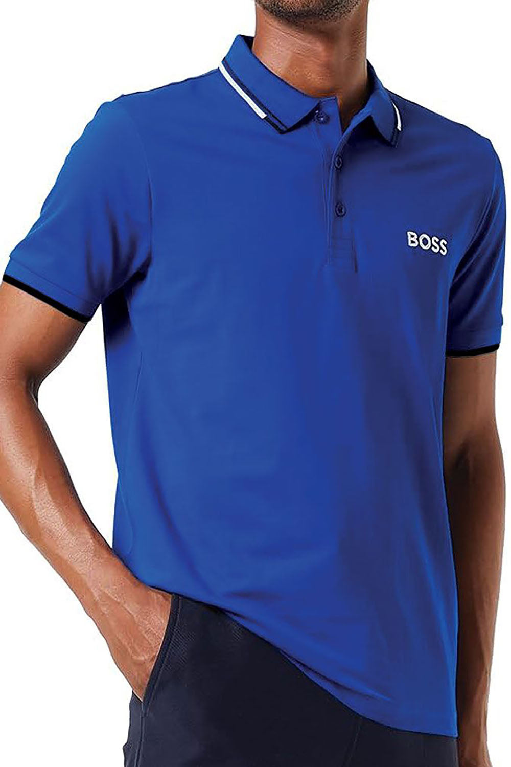 Men's Bright Blue Boss Paddy Pro Piqué Polo Shirt