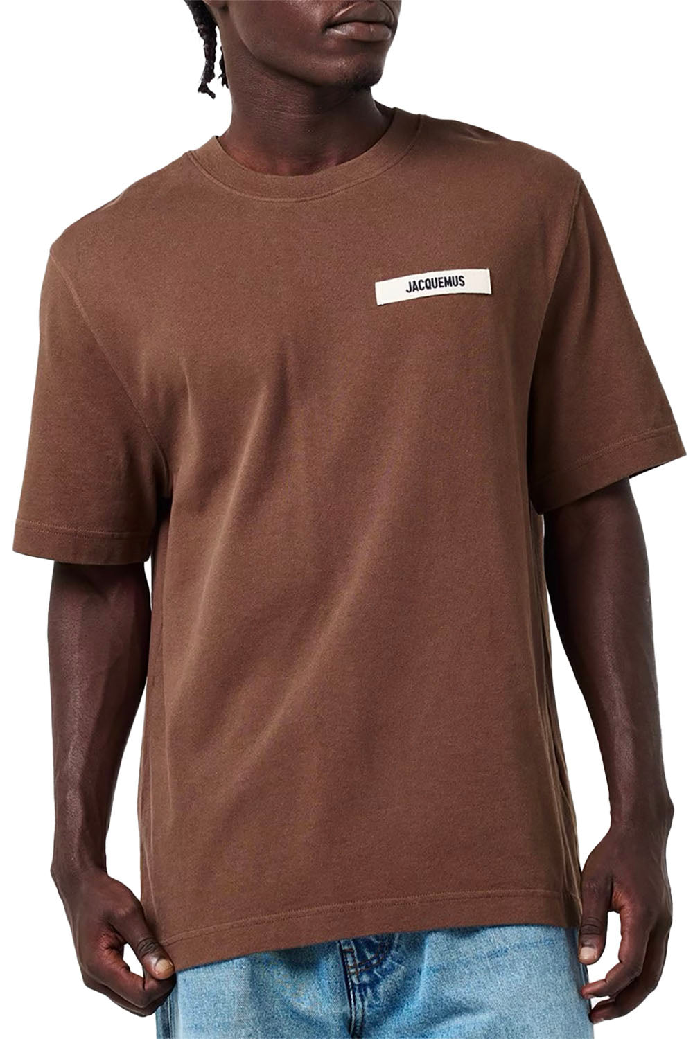 Men's Brown Jacquemus Gros Grain Patch Logo T-Shirt