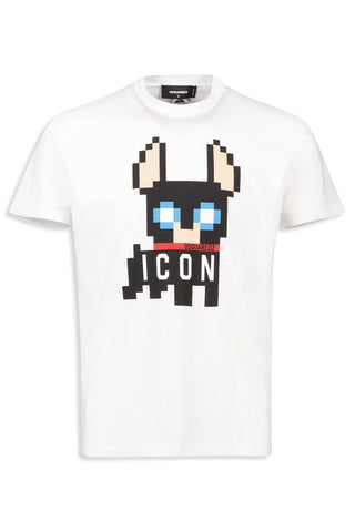 Men's White DSquared2 Icon Ciro Cool Logo Print T-Shirt