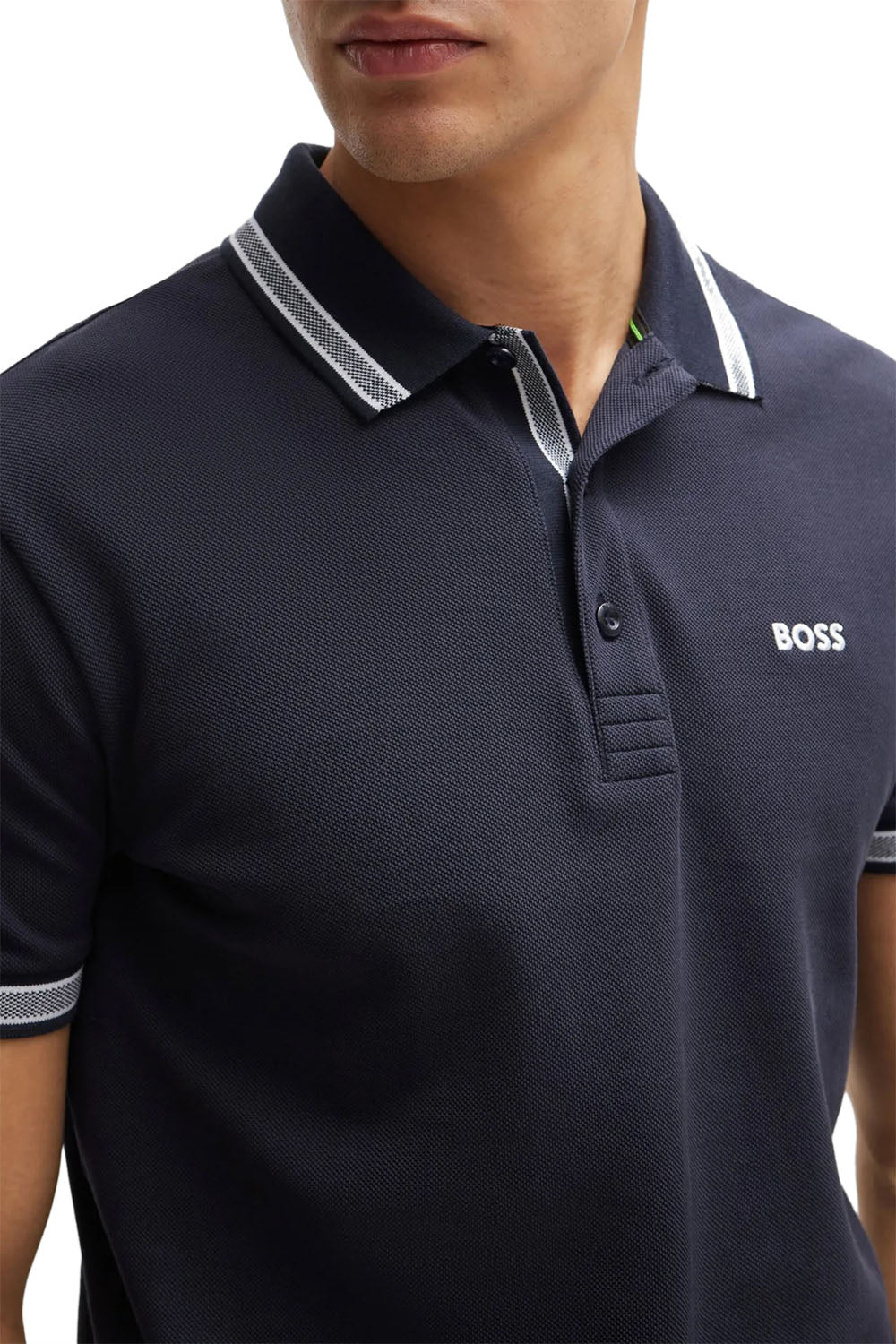 Men's Dark Blue Boss Paddy Piqué Polo Shirt