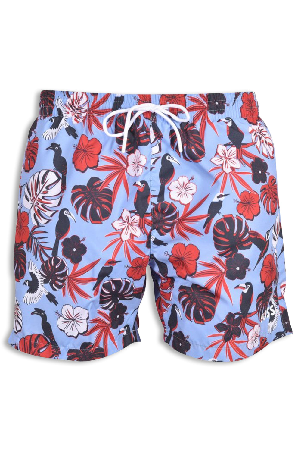 Men's Hugo Boss Blue Floral Print Piranha Swim Short