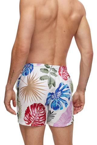 Men's Hugo Boss Logo Detail Floral Print Piranha Swim Shorts