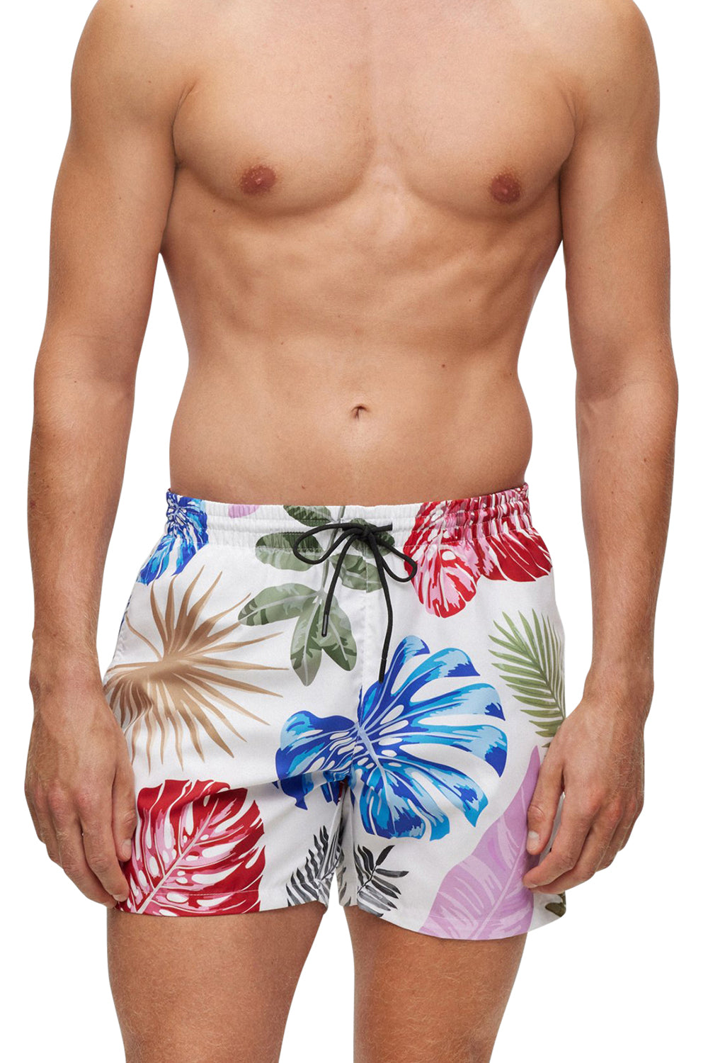 Men's Hugo Boss Logo Detail Floral Print Piranha Swim Shorts