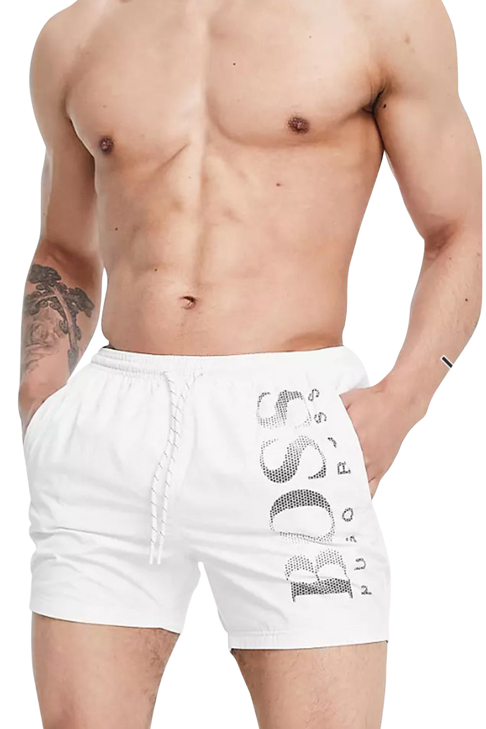 Men's Hugo Boss White Octopus Swim Shorts