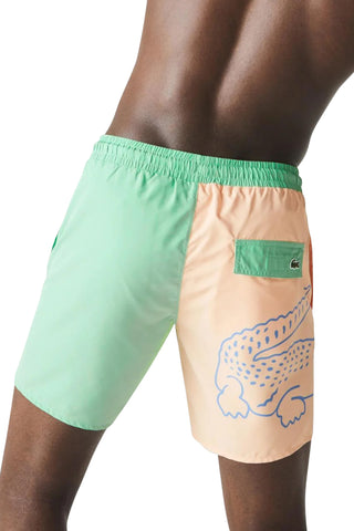 Men's Lacoste Bicolour Crocodile Print Swim Shorts