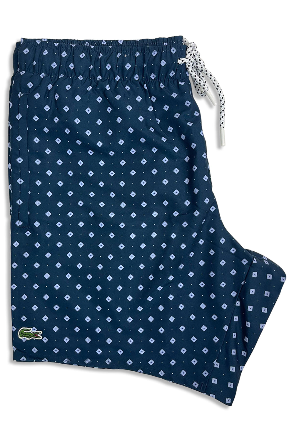 Men's Lacoste Blue Marine Polkadot Quick Dry Swim Shorts