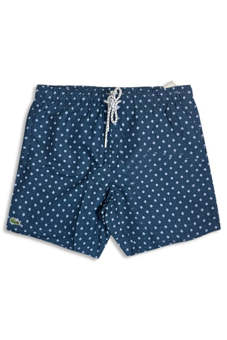 Men's Lacoste Blue Marine Polkadot Quick Dry Swim Shorts