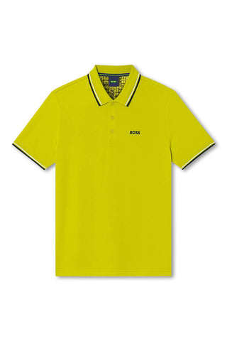 Men's Lime Boss Paddy Pro Piqué Polo Shirt