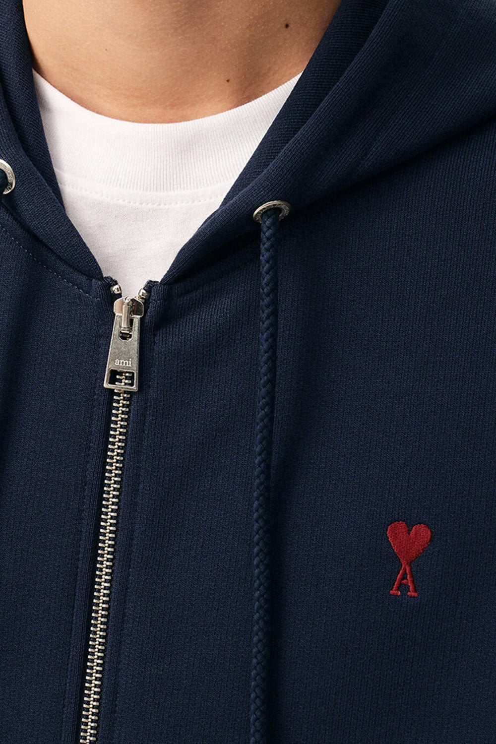Men's Navy Ami Paris de Coeur Zipped Hoodie