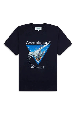 Men's Casablanca Navy Aiiir Printed T-Shirt