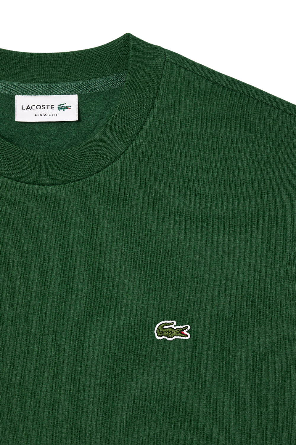 Men's Pine Green Lacoste Fleece Crew Neck Sweatshirt