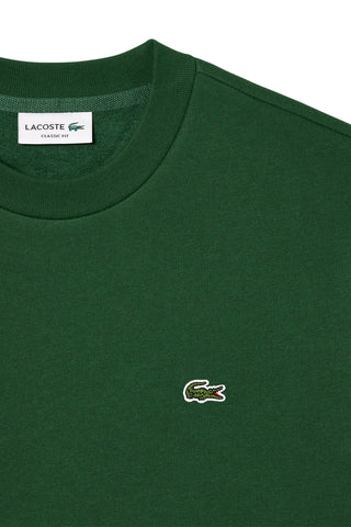 Men's Pine Green Lacoste Fleece Crew Neck Sweatshirt