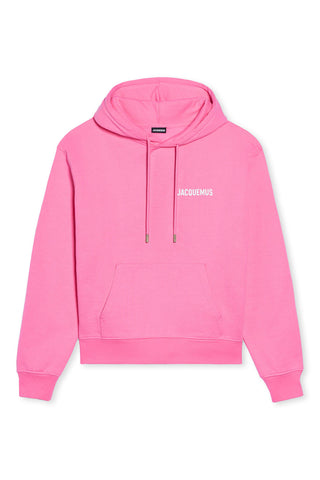 Men's Pink Jacquemus Le Sweatshirt Logo Hoodie
