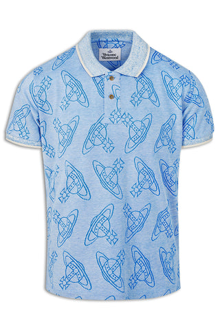 Men's Vivienne Westwood Cream Blue Classic Polo Shirt