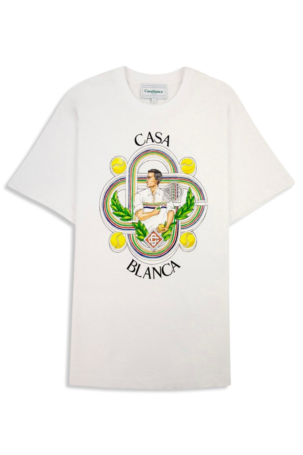 Men's White Casablanca le Joueur Printed T-Shirt