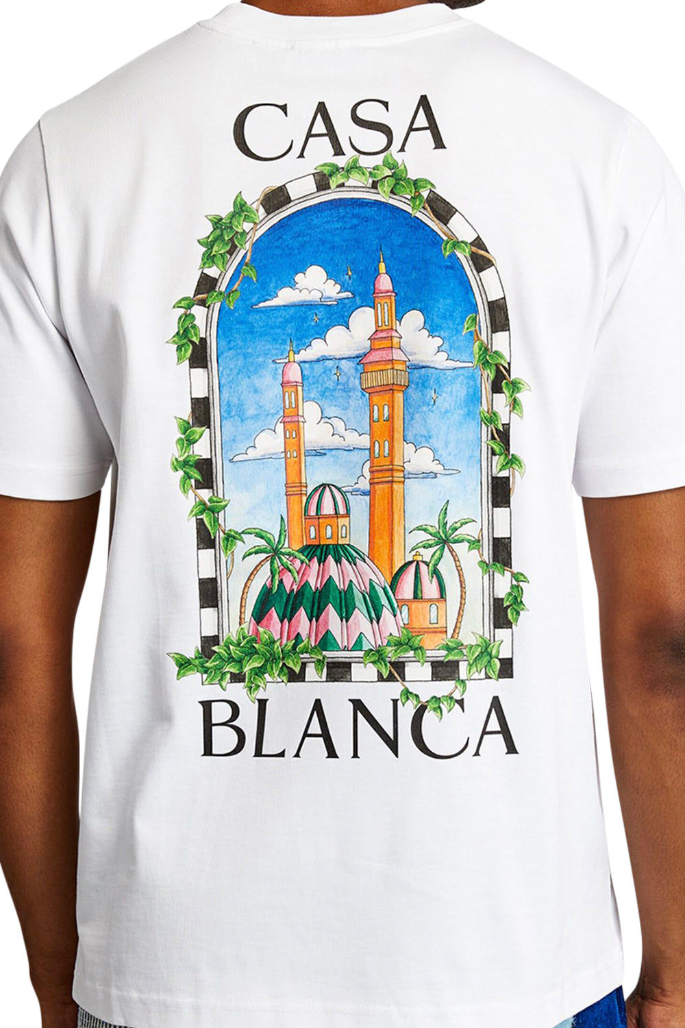 Men's White Casablanca Vue De Damas Printed T-shirt