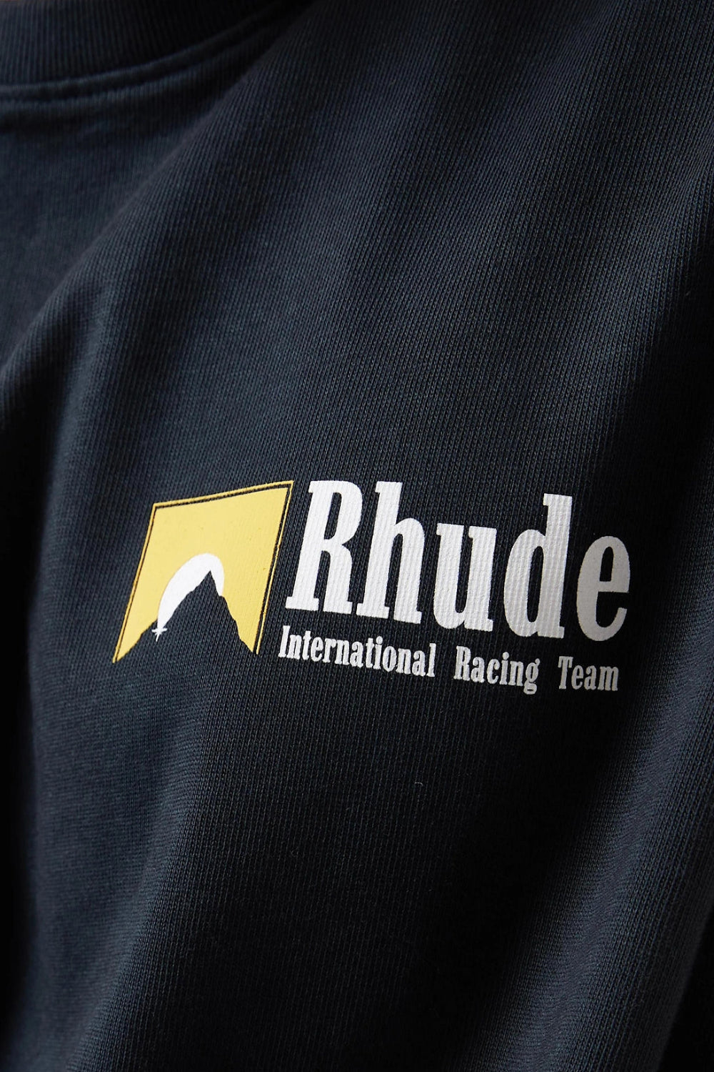 Men's Vintage Black Rhude International Racing Logo T-Shirt