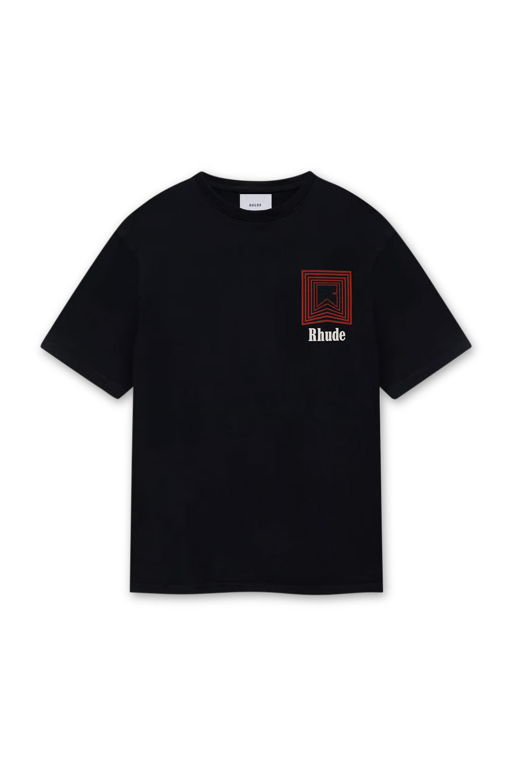 Men's Black/Red Rhude Chevron Logo Repeat T-Shirt