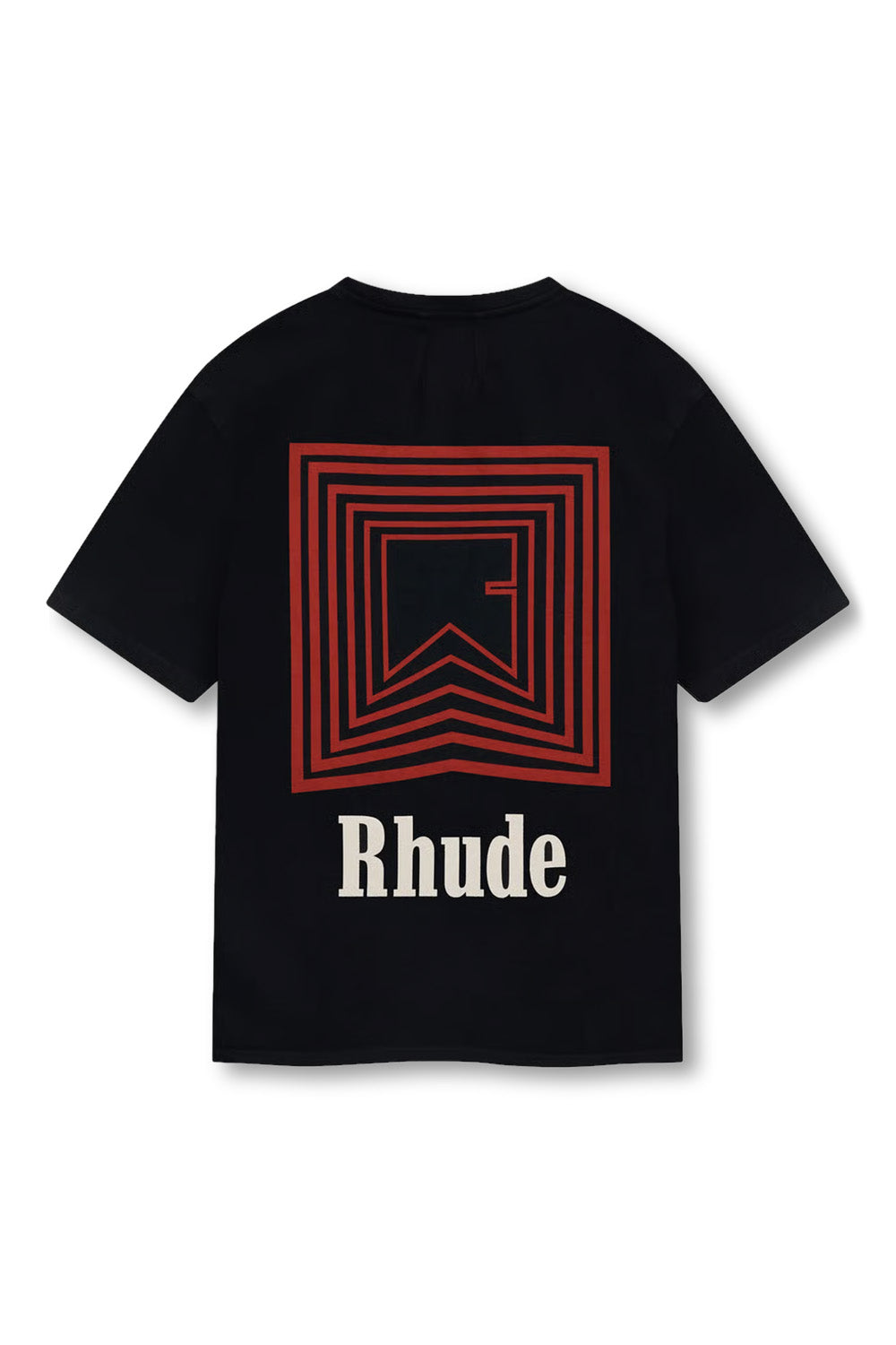 Men's Black/Red Rhude Chevron Logo Repeat T-Shirt