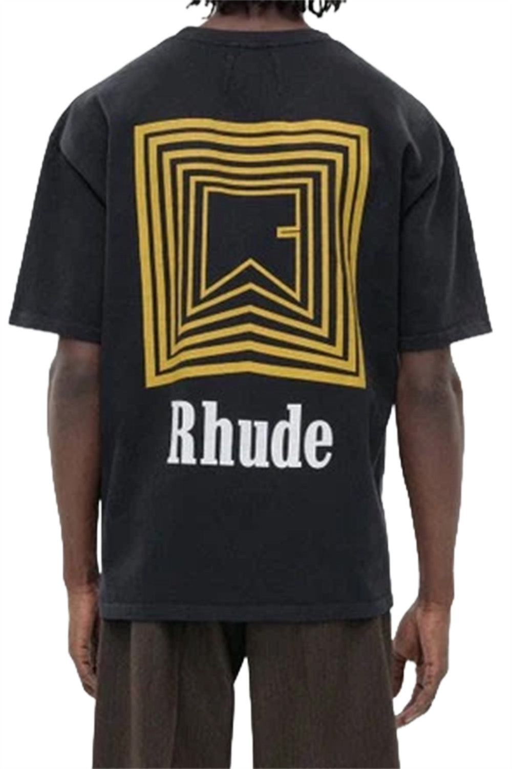Men's Black Rhude Chevron Logo Repeat T-Shirt