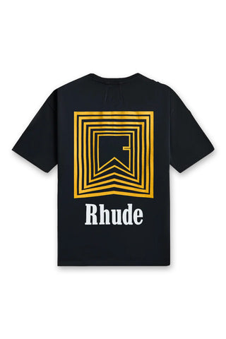 Men's Black Rhude Chevron Logo Repeat T-Shirt