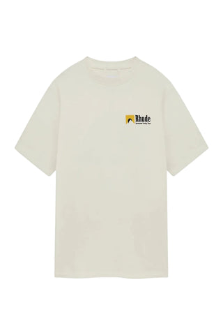 Men's Cream Rhude International Racing Logo T-Shirt
