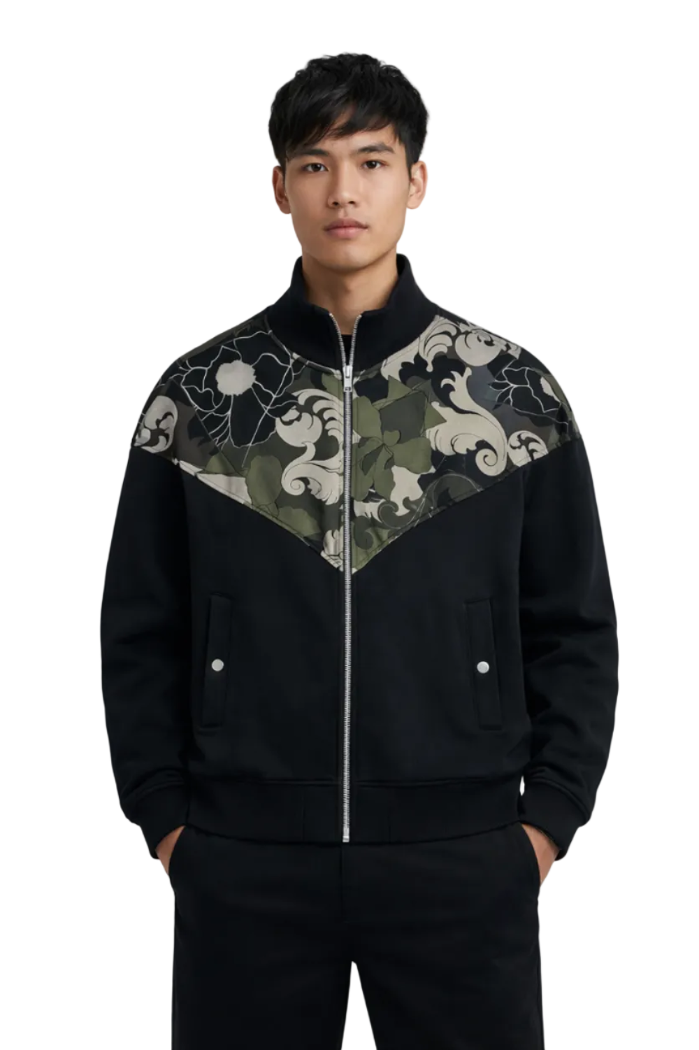 Men's Black Versace Collection Full Zip Sweater
