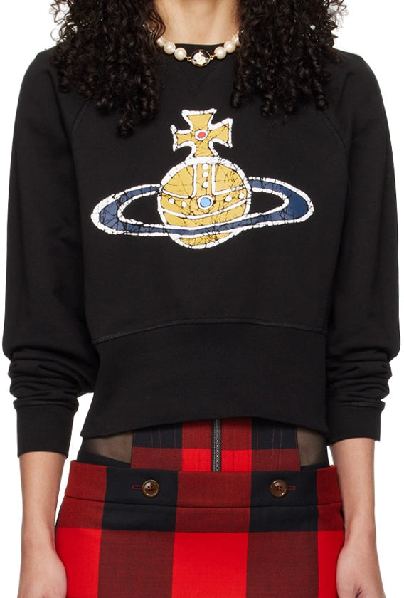 Women's Black Vivienne Westwood Time Machine Cropped Sweatshirt