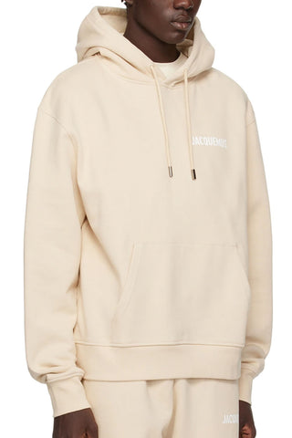 Men's Beige Jacquemus Le Sweatshirt Logo Hoodie