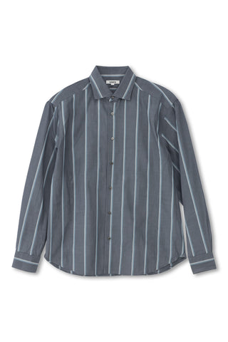 Men's Boglioli Striped Blue Long Sleeve Shirt