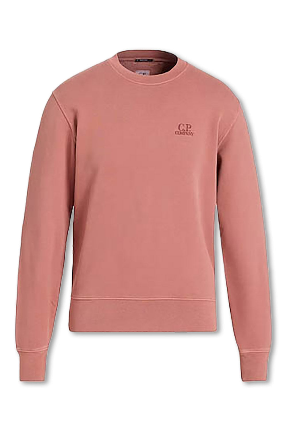Men's C.P. Company Resist Dyed Fleece Crew Neck Salmon Pink Sweatshirt