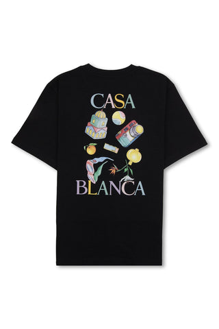 Men's Black Casablanca Objets En Vrac Printed T Shirt