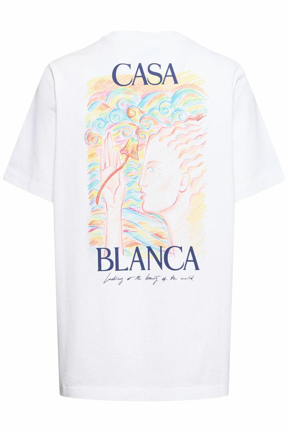 Men's White Casablanca Mushroom Goddess Printed T Shirt