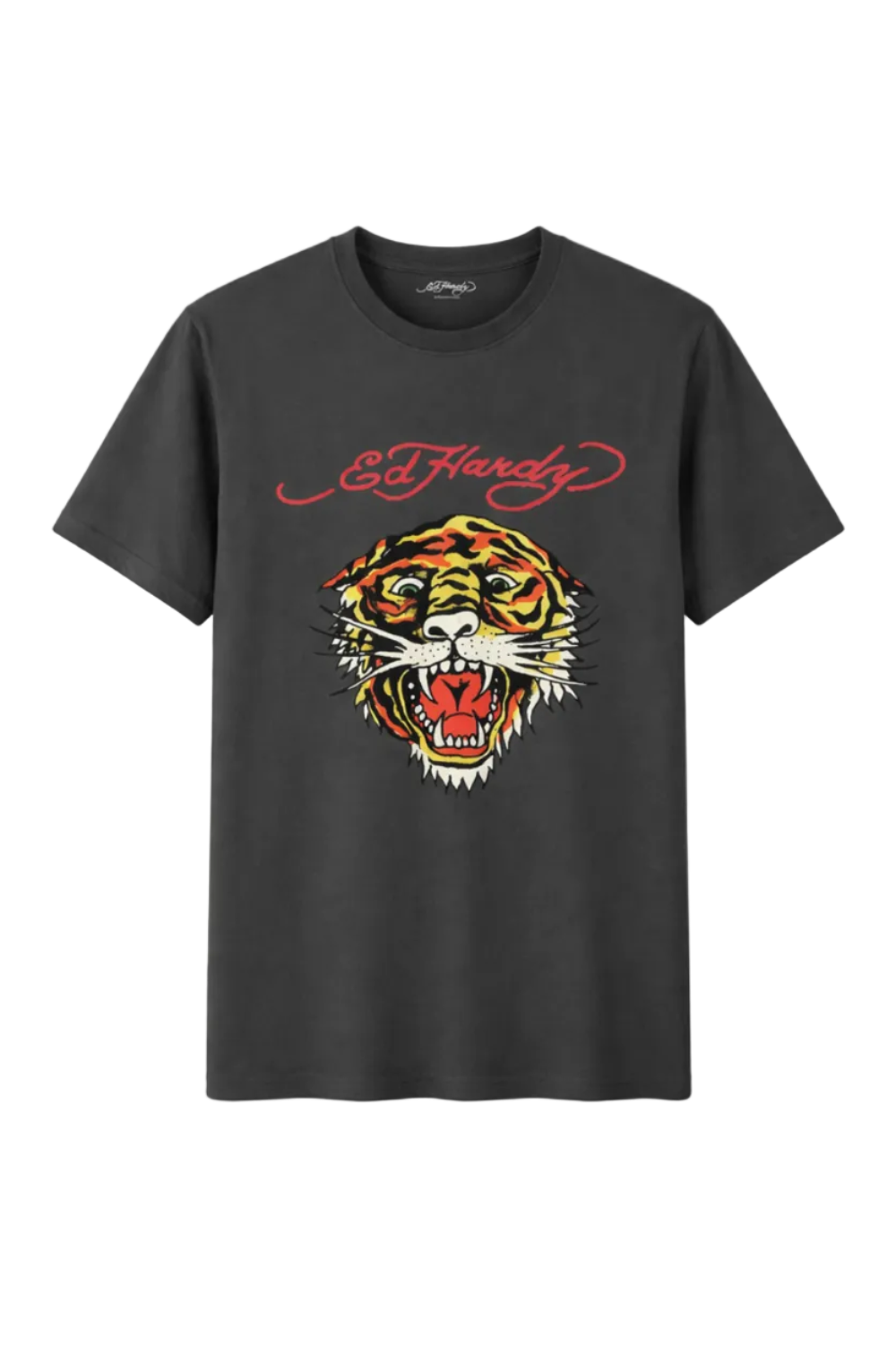 Men's Charcoal Grey Ed Hardy Graphic T-Shirt