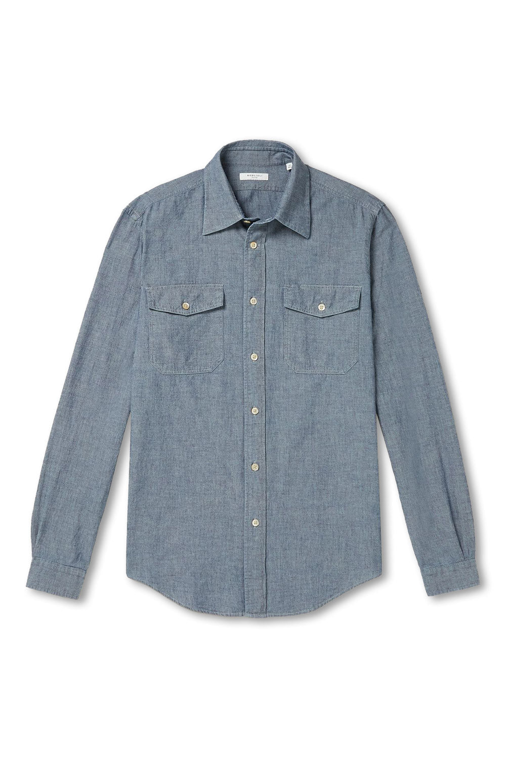 Men's Boglioli Soft Chambray Cotton Shirt Blue